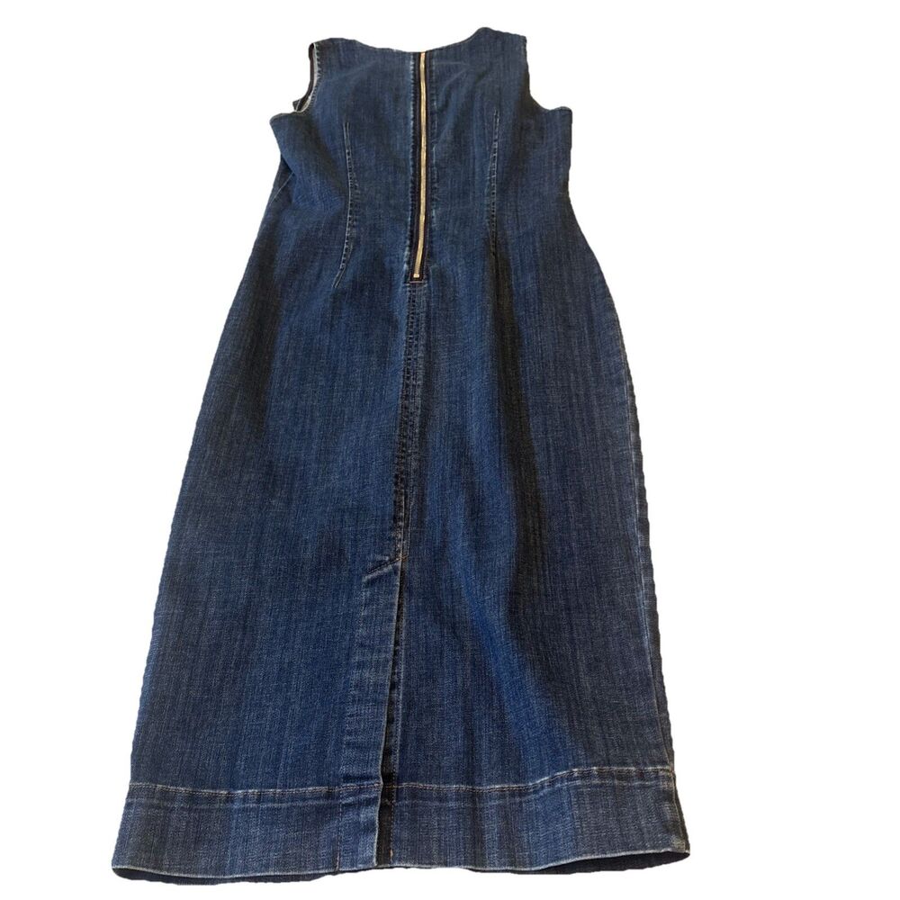 Anthropologie WHBM Women’s SL Denim Mini Sheath Dress Med Wash Sleeveless Sz 6 - Picture 7 of 16